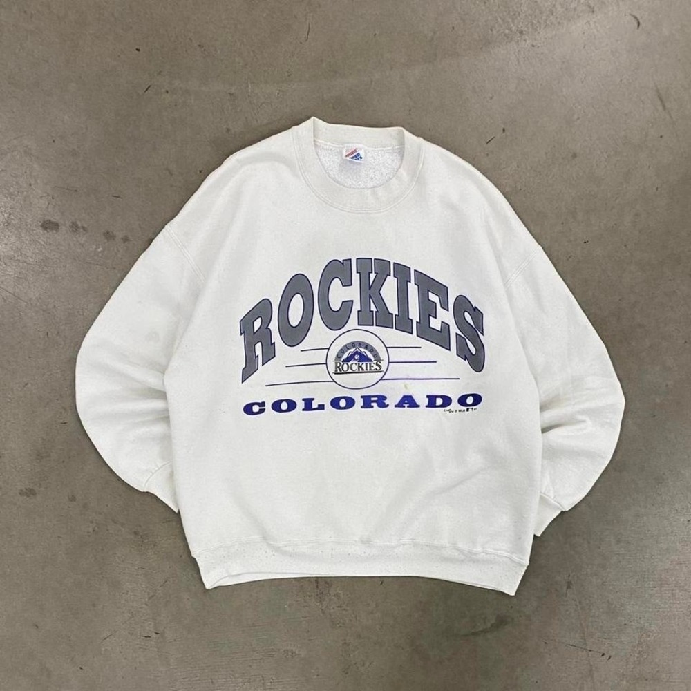 Vintage 90s MLB Colorado‎ Rockies Jerzees Crewneck Sweatshirt Size XL